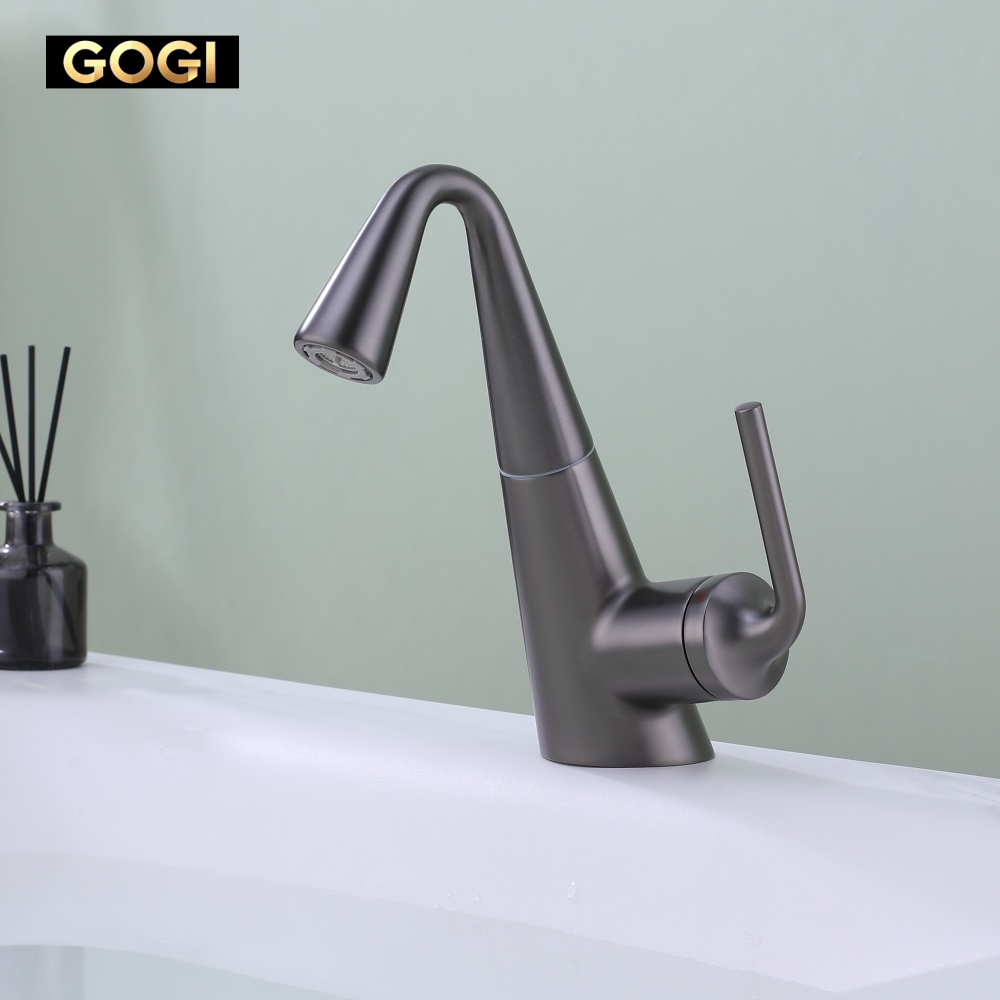 Basin Mixer Cartridge - GOGI Gunmetal Gray Solid Brass Pull‑Out