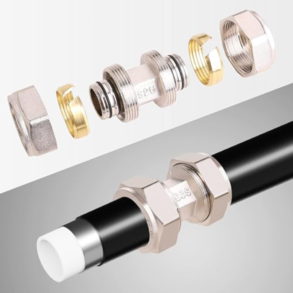Compression Fitting Brass - 2Pcs 3/4 Inch Nickel Plated Brass