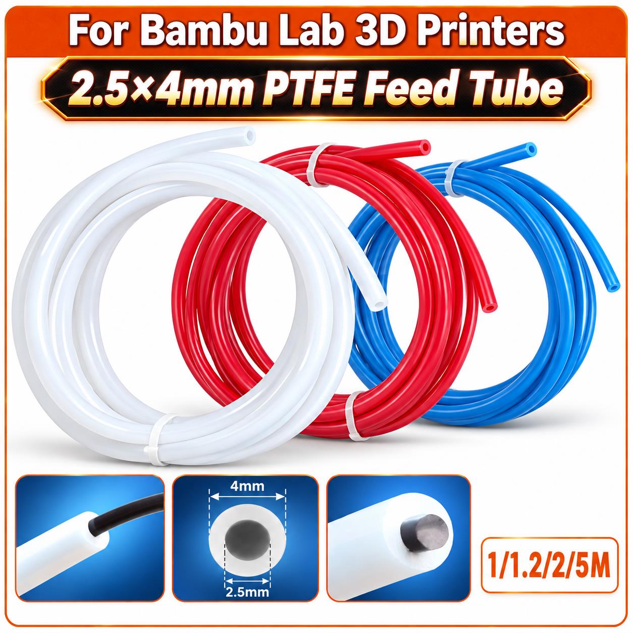 2.5×4mm PTFE Teflon Tube for B - Ptfe Tape Thread review and price